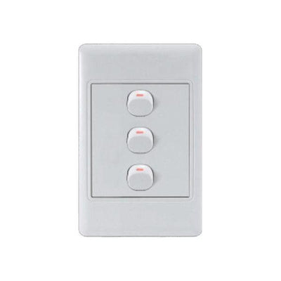 Ausma 3 Lever Light Switch White