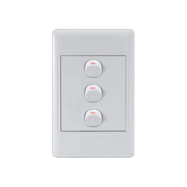 Ausma 3 Lever Light Switch White
