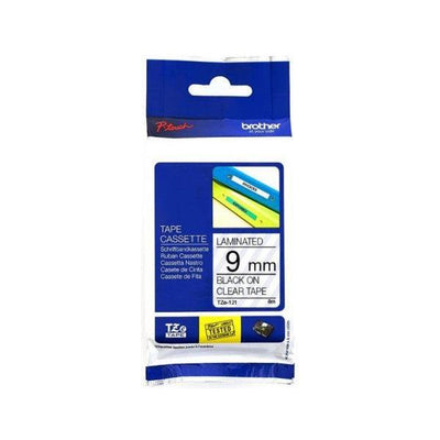 Labelling Tape 9mm Black On Clear Tape