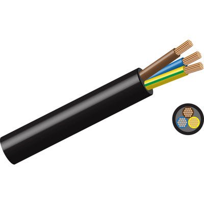 0.5mmx3 Core Cabtyre Cable Black