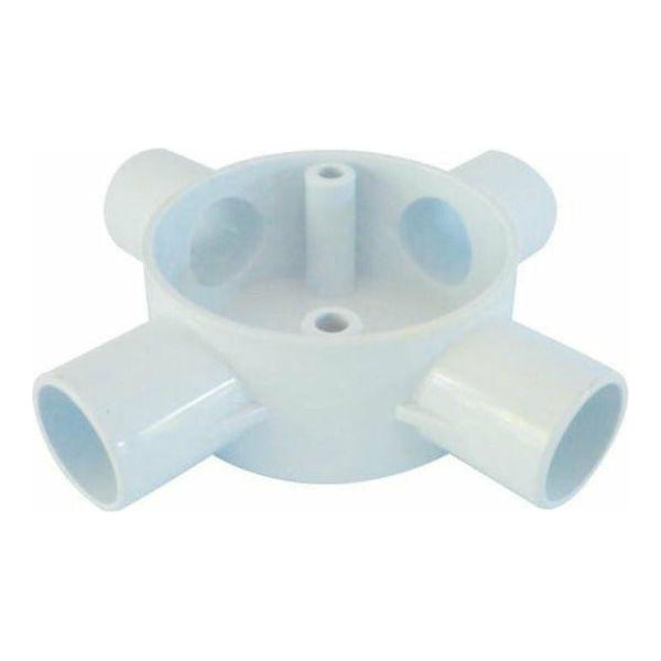 4 Way 25mm PVC Conduit Round Box