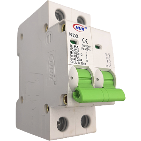 NUR Din Circuit Breaker 2P 3KA 32A