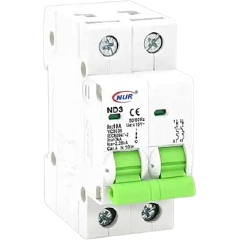 NUR Din Circuit Breaker 2P 3KA 32A