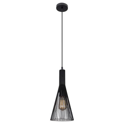 1 Light Black Metal Pendant
