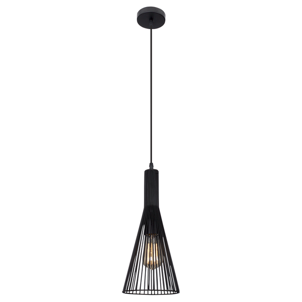 1 Light Black Metal Pendant