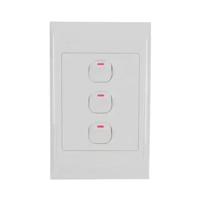 Redisson 4x2 3 Lever Light Switch White