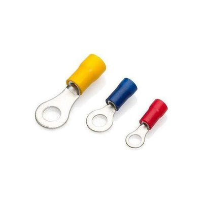 Insulated Ring Crimp Terminal Blue 100PK