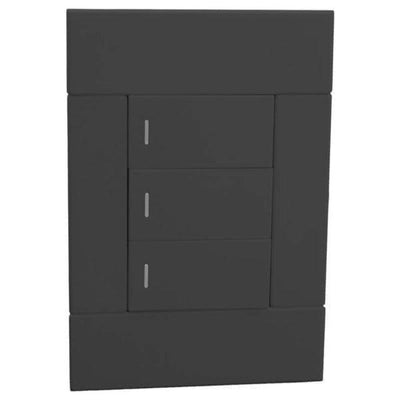 Veti 2 3 Lever Light Switch Black